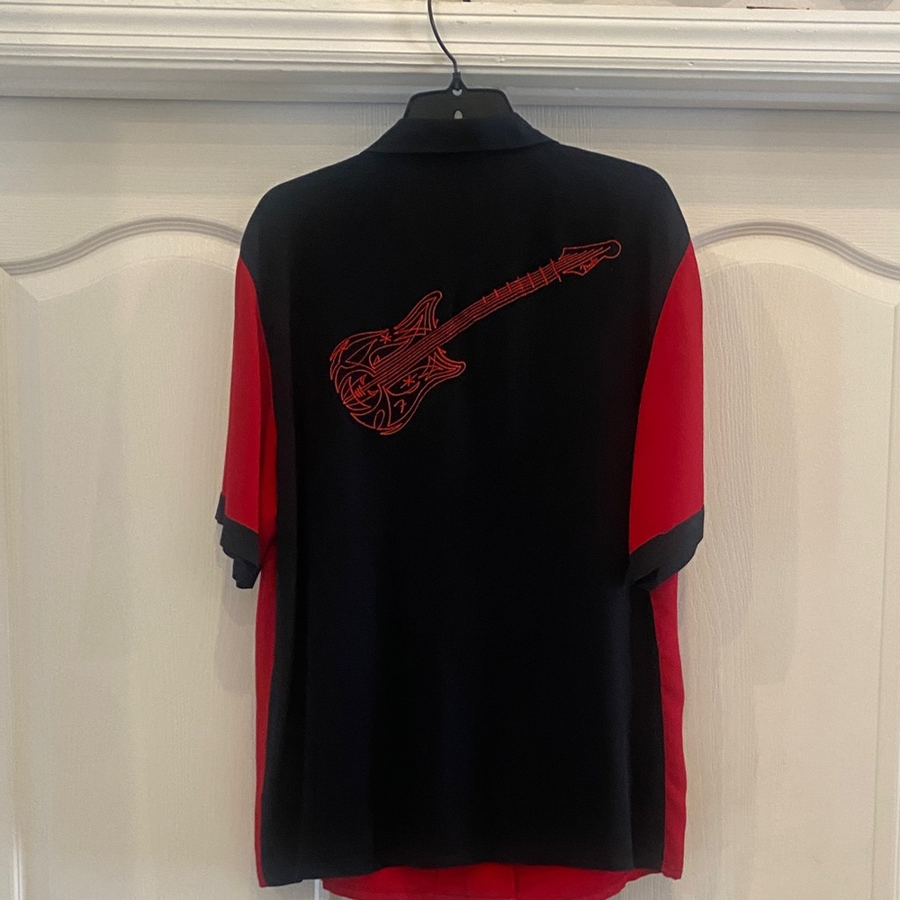 Men's Black and Red Fender Guitar Shirt - Picture 3 of 5